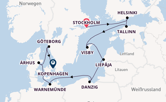Ostsee ab Stockholm, Schweden auf der Seven Seas Voyager
