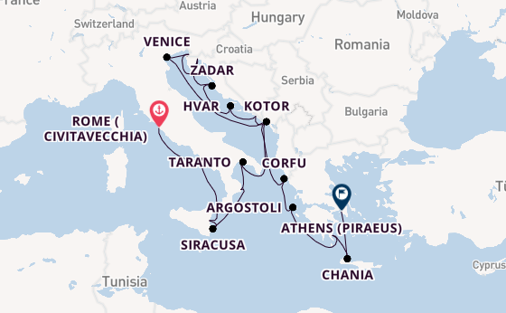 Mediterranean Sea from Rome (Civitavecchia), Italy with the Azamara Journey