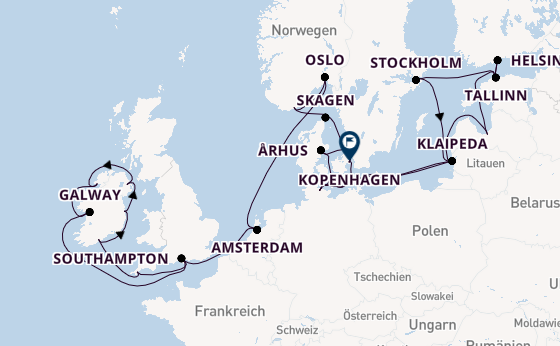 Britische Inseln ab Southampton, Großbritannien auf der Caribbean Princess