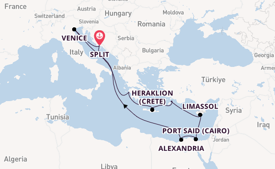 Mediterranean Sea from Split, Croatia with the MSC Lirica