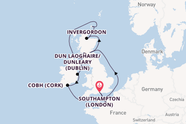 British Isles from Southampton (London), England, United Kingdom with the Regal Princess