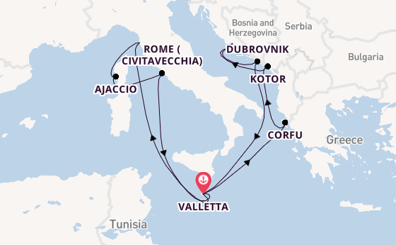 Mediterranean from Valletta, Malta with the Azura