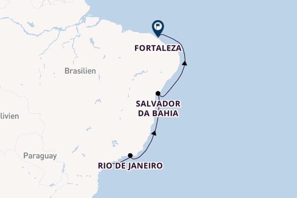 Brasilien ab Santos (Sao Paulo), Brasilien auf der Costa Diadema