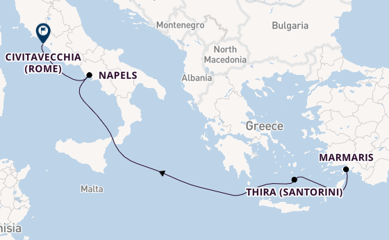 Middellandse Zee vanaf Marmaris, Turkije met de MSC Divina