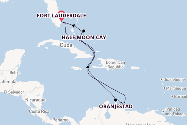 Caribbean vanaf Fort Lauderdale, Verenigde Staten met de Oosterdam