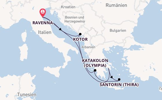 Mittelmeer ab Ravenna, Italien auf der Brilliance of the Seas