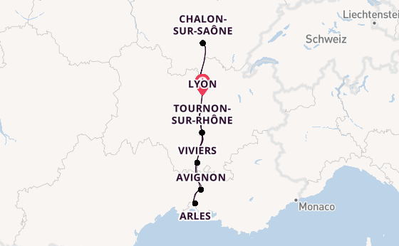 Rhône ab Lyon, Frankreich auf der Annabelle