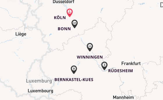 Rhein ab Köln, Deutschland auf der Alena