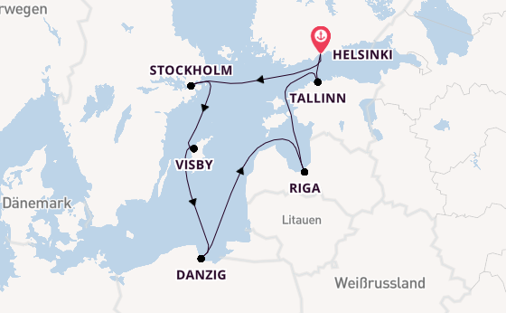 Ostsee ab Helsinki, Finnland auf der Le Commandant Charcot