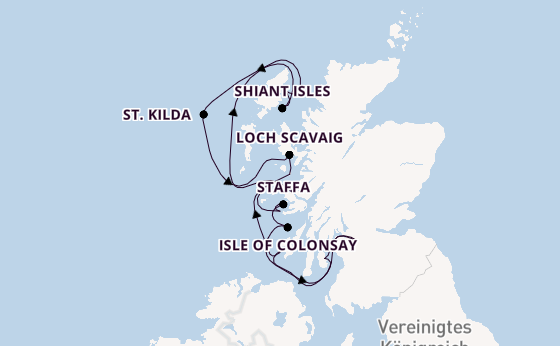 Schottland ab Glasgow, Schottland, Großbritannien auf der MS Spitsbergen