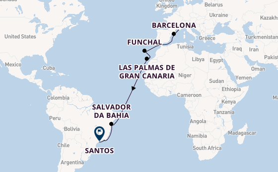 Transatlantic from Marseille, France with the MSC Virtuosa