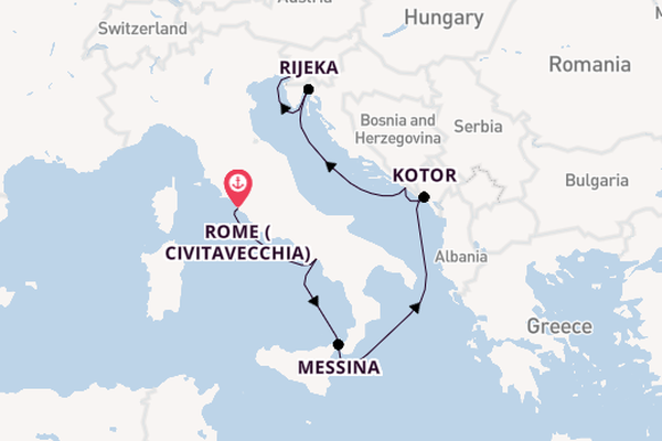 Mediterranean from Rome (Civitavecchia), Italy with the Seven Seas Prestige