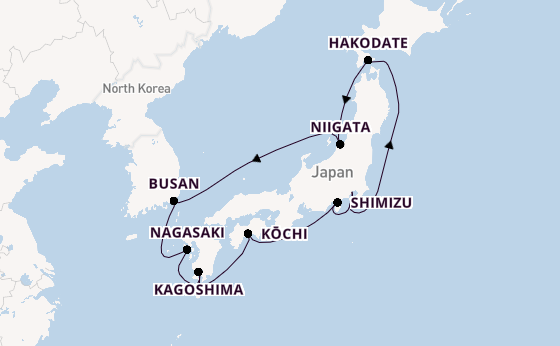 Japan from Tokyo, Japan with the Diamond Princess
