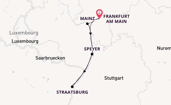 Rijn vanaf Frankfurt am Main, Duitsland met de VIVA TIARA