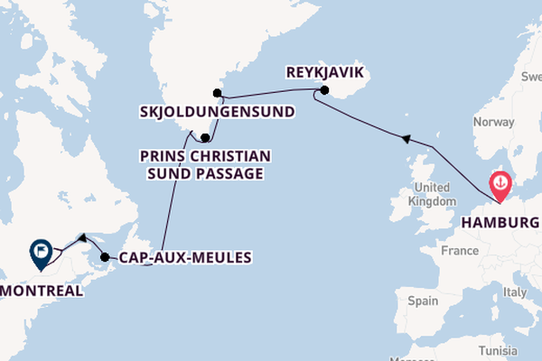 trans-Atlantisch vanaf Hamburg, Duitsland met de MS EUROPA