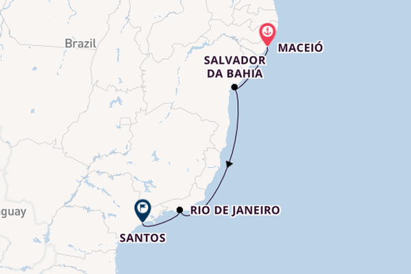 Brazil from Maceió, Brazil with the Costa Diadema