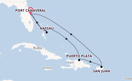 Karibik ab Port Canaveral, USA auf der MSC Grandiosa