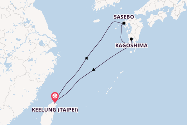 Oost-Azië vanaf Keelung (Taipei), Taiwan met de Costa Serena