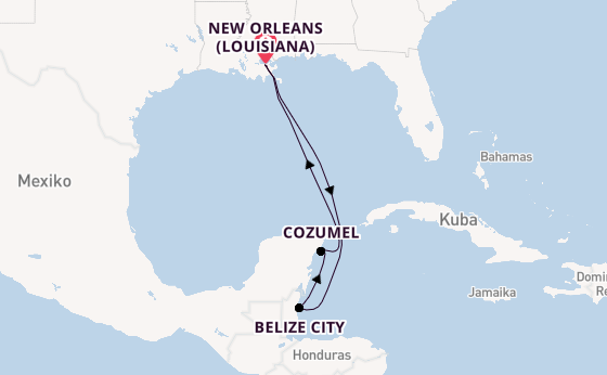 Westliche Karibik ab New Orleans (Louisiana), USA auf der Carnival Liberty