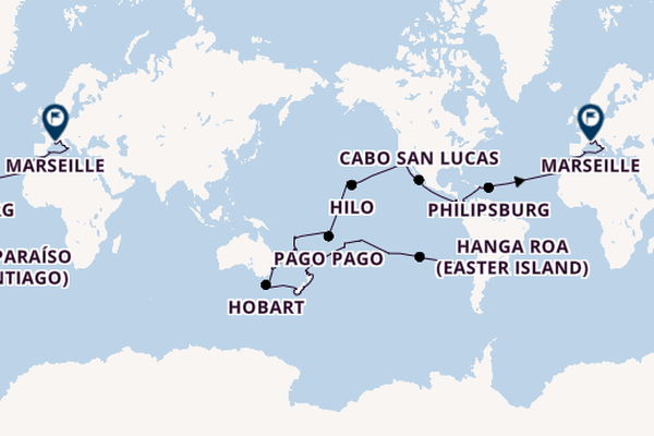 Round-the-World Trip from Valparaíso (Santiago), Chile with the MSC Magnifica