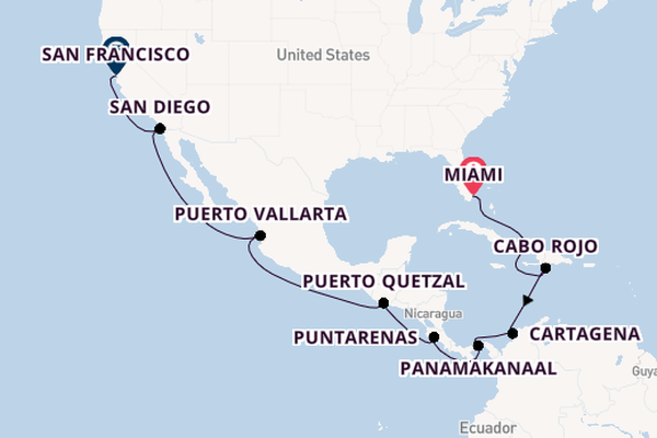 Midden-Amerika vanaf Miami, Verenigde Staten met de Azamara Quest