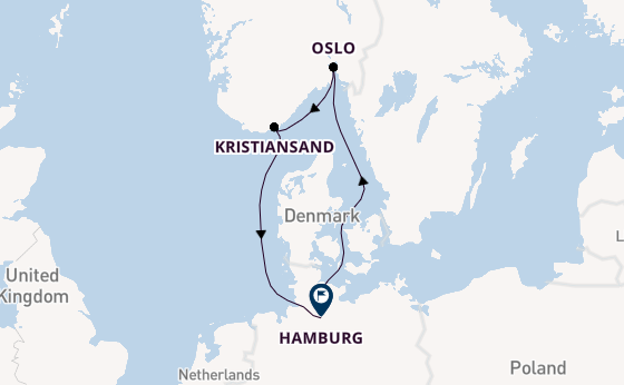 Noorwegen vanaf Kiel, Duitsland met de Mein Schiff 7