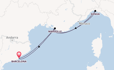 Westliches Mittelmeer ab Barcelona, Spanien auf der MSC Magnifica