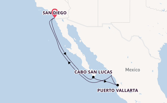Mexican Riviera from San Diego, California, USA with the Norwegian Star
