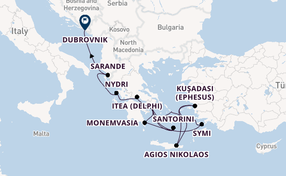Eastern Mediterranean from Athens (Piraeus), Greece with the Seabourn Quest