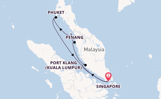 South East Asia from Singapore, Singapore with the Noordam