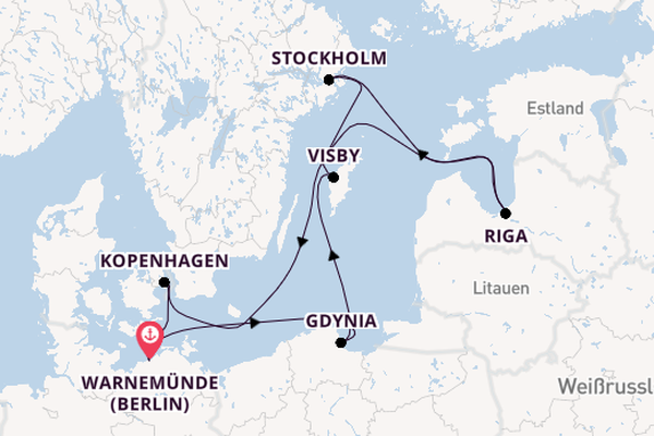 Ostsee ab Warnemünde (Berlin), Deutschland auf der MSC Magnifica