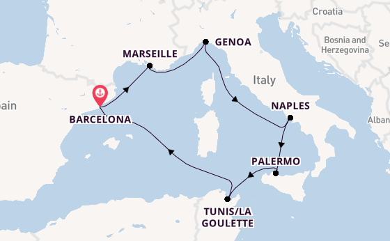 Western Mediterranean from Australia with the MSC Euribia
