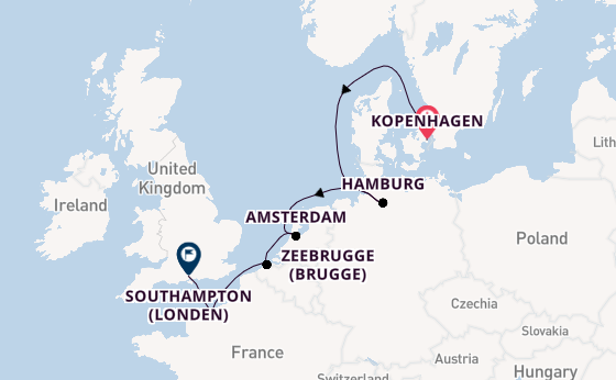 Engeland vanaf Kopenhagen, Denemarken met de Norwegian Star