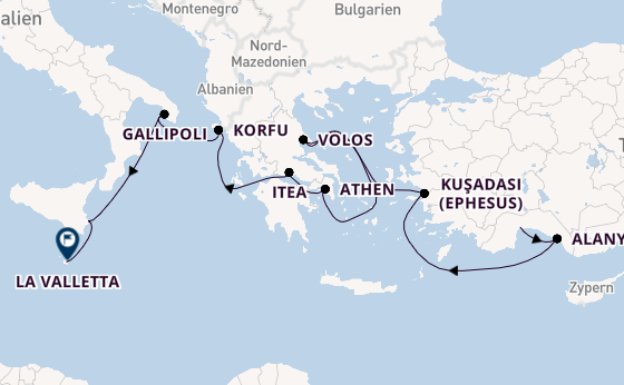 Mittelmeer ab Antalya, Türkei auf der Le Dumont-d'Urville