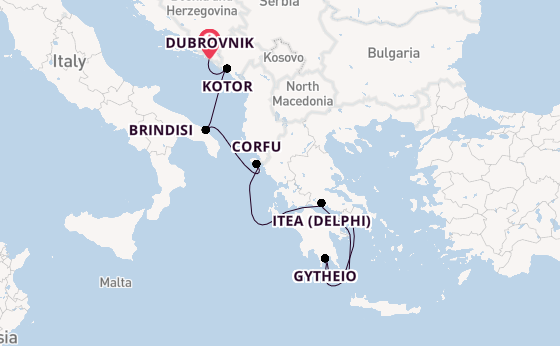 Eastern Mediterranean from Dubrovnik, Croatia with the Seabourn Ovation 