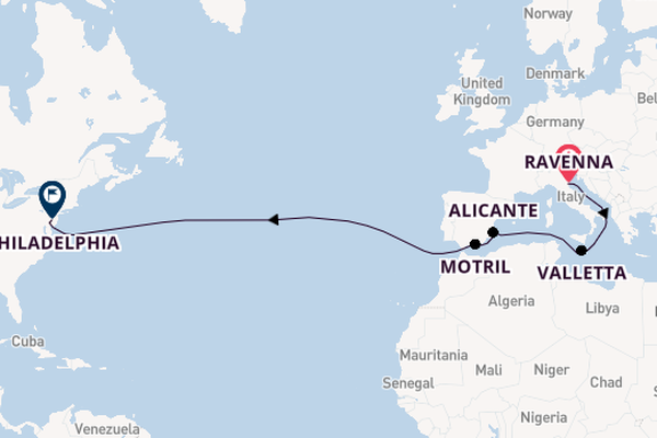 Transatlantic from Ravenna, Italy with the Norwegian Pearl