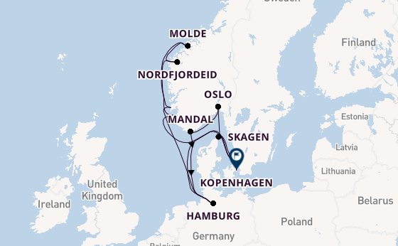 Noorwegen vanaf Hamburg, Duitsland met de Explora V