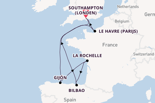 Engeland vanaf Southampton (Londen), Engeland met de MSC Virtuosa