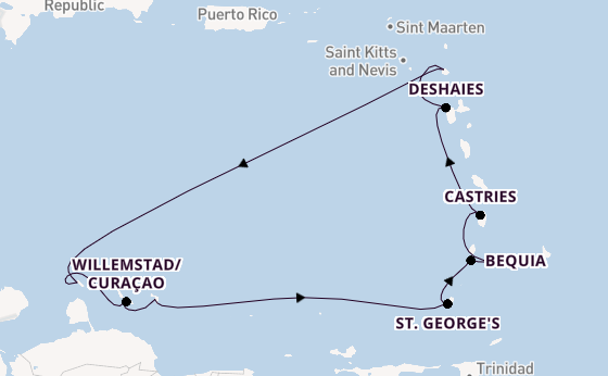 Southern Caribbean from Bridgetown, Barbados with the Silver Spirit