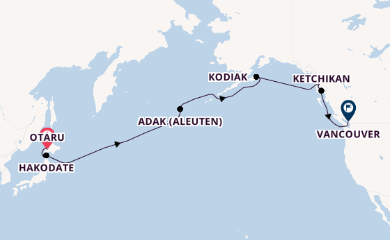 Transpazifik ab Otaru, Japan auf der HANSEATIC spirit