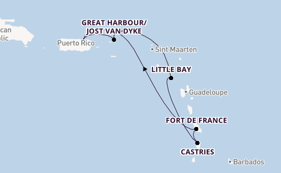 Caribbean vanaf San Juan, Puerto Rico met de Silver Shadow