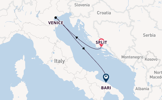 Mediterranean from Split, Croatia with the MSC Lirica