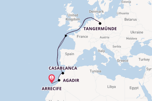 Journey with CroisiEurope from Arrecife