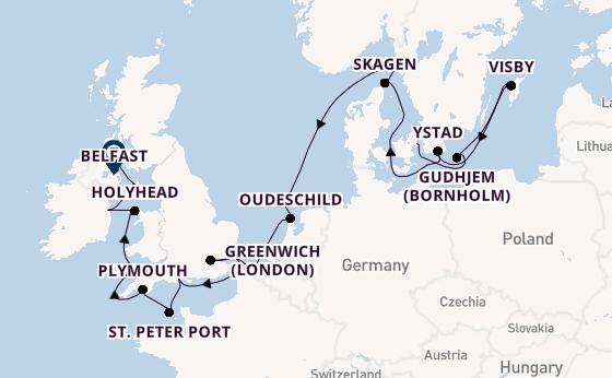 British Isles from Copenhagen, Denmark with the Seabourn Venture