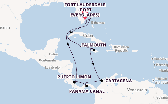 Caribbean from Fort Lauderdale (Port Everglades), Florida, USA with the Caribbean Princess