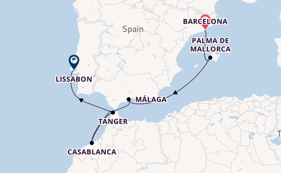 Westelijke Middellandse Zee vanaf Barcelona, Spanje met de Mariner of the Seas