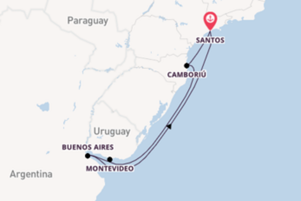 Cruise in 8 dagen naar Santos met MSC Cruises