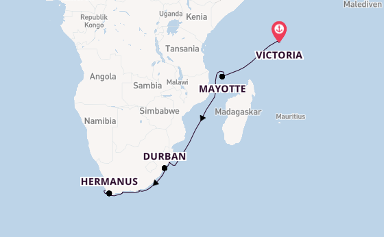 Afrika ab Victoria, Seychellen auf der HANSEATIC nature