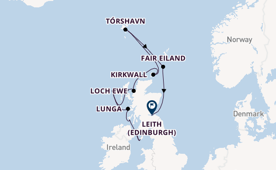 Schotland vanaf Belfast, Noord-Ierland met de Silver Wind
