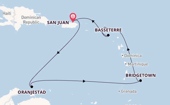Caribbean vanaf San Juan, Puerto Rico met de Norwegian Viva